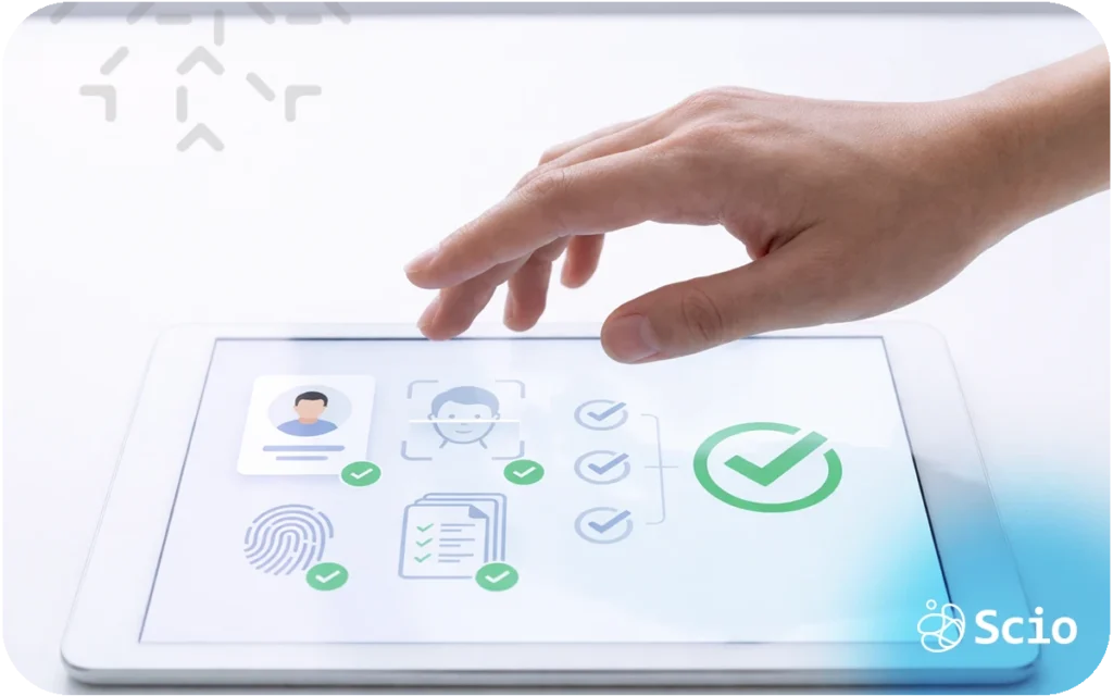 FinTech financial education: user reviewing a digital financial product on a mobile device with clear risk indicators and transparent interface design