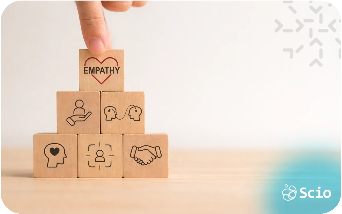 Empathy in software design: product team member observing a real user interacting with a digital product to understand friction points and improve user experience