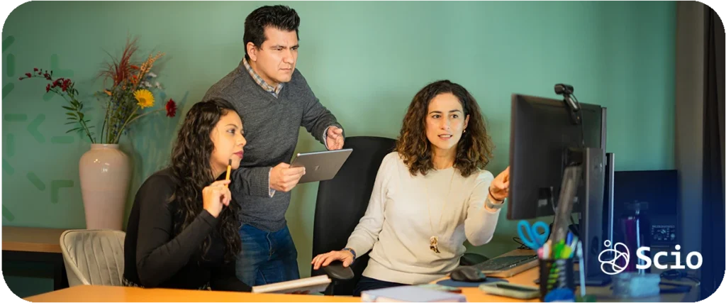 Feedforward in engineering teams: software development team reviewing work together proactively before a sprint to align expectations and prevent misalignment downstream