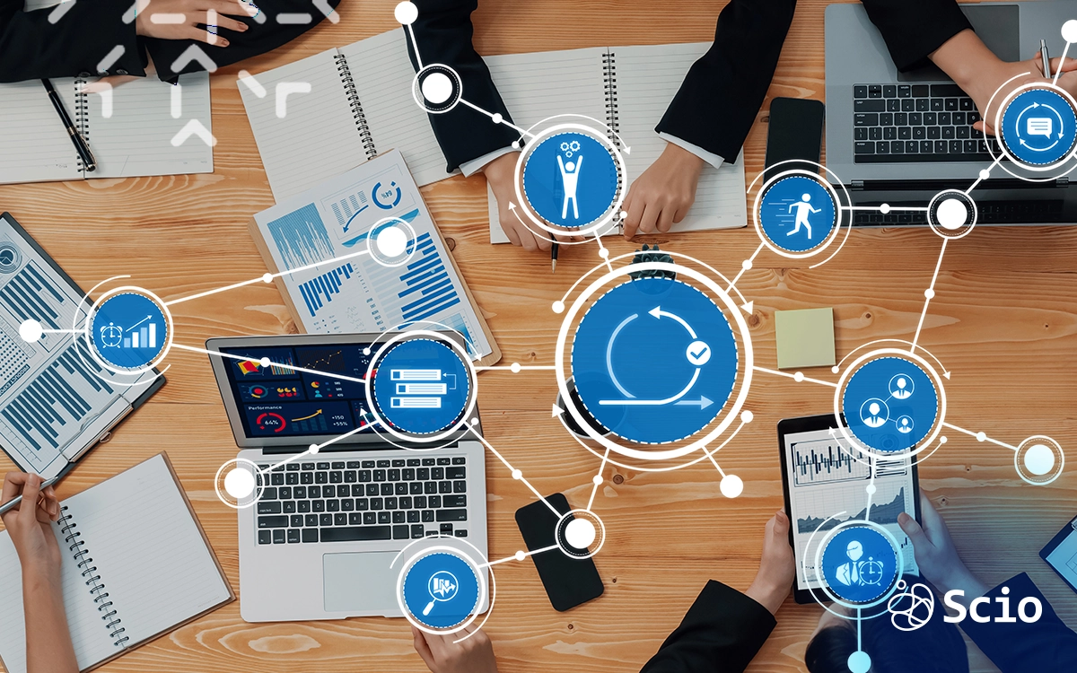 Dynamic staffing model: software engineers discussing flexible team scaling strategies representing the ability to adjust engineering capacity rapidly in response to business conditions and market uncertainty