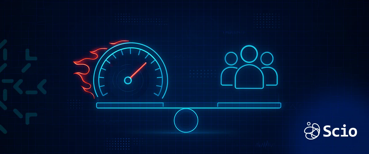 01 Navigating the Agile Deadline Tightrope Person using a smartphone with an AI chatbot interface symbolizing digital customer support in FinTech.