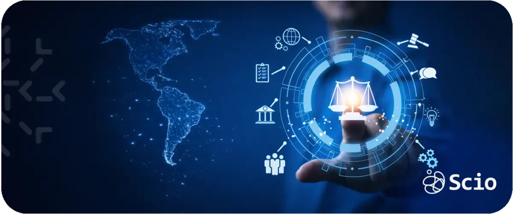 HR or legal professional reviewing EOR compliance documentation representing the administrative focus of Employer of Record services versus the engineering focus of nearshore partnerships