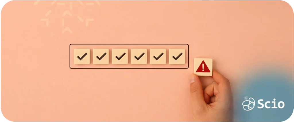 Technical debt prioritization: engineering leader reviewing a roadmap checklist with technical risk items representing the challenge of making debt visible in quarterly planning sessions