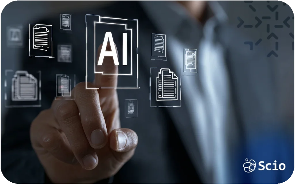 AI-driven change management: engineering leader reviewing AI-assisted outputs at a decision point, representing the shift in where judgment lives in modern engineering organizations