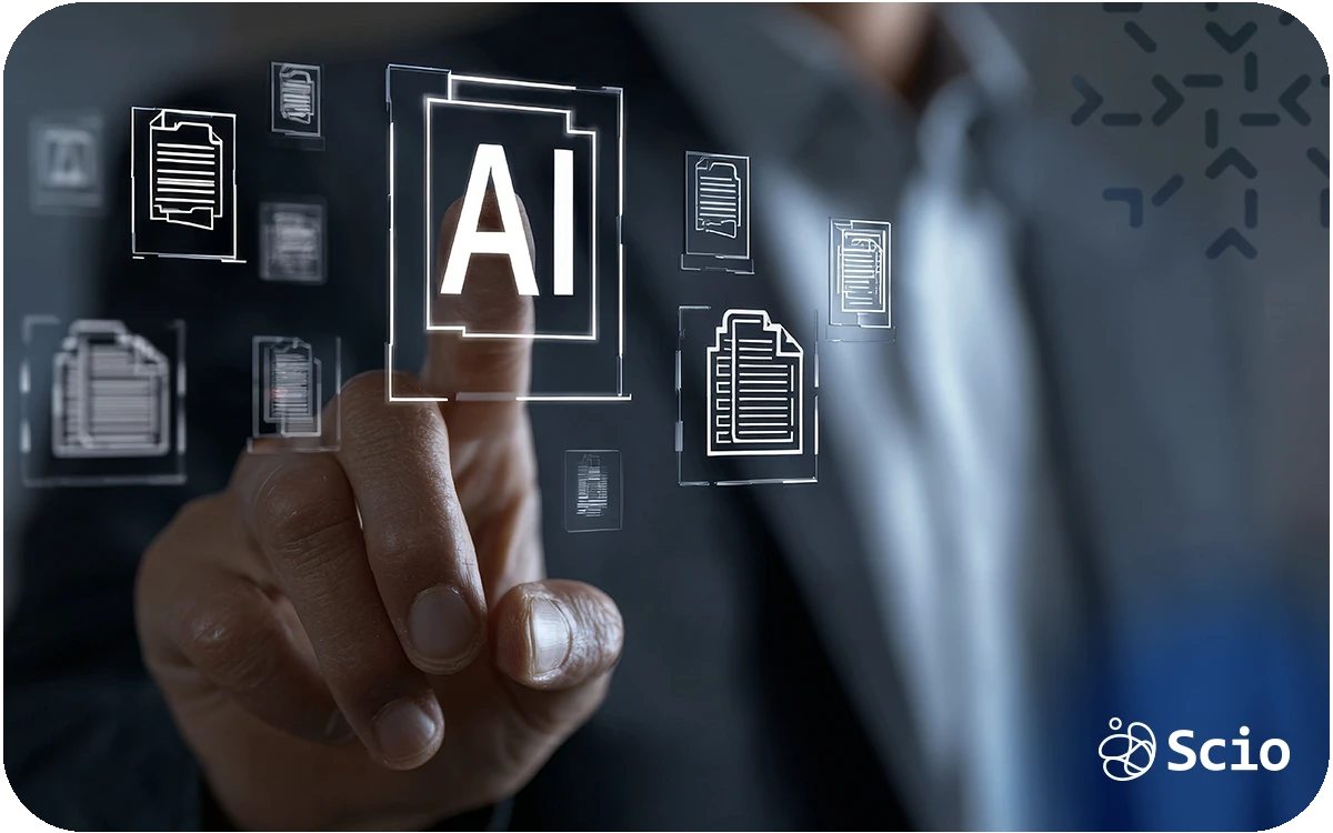 AI-driven change management: engineering leader reviewing AI-assisted outputs at a decision point, representing the shift in where judgment lives in modern engineering organizations