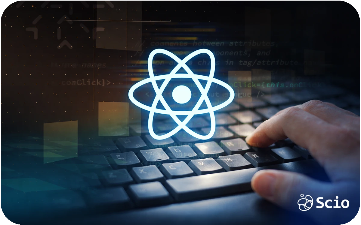 Staying current with React: developer reviewing modern React component patterns and ecosystem documentation in a professional engineering environment