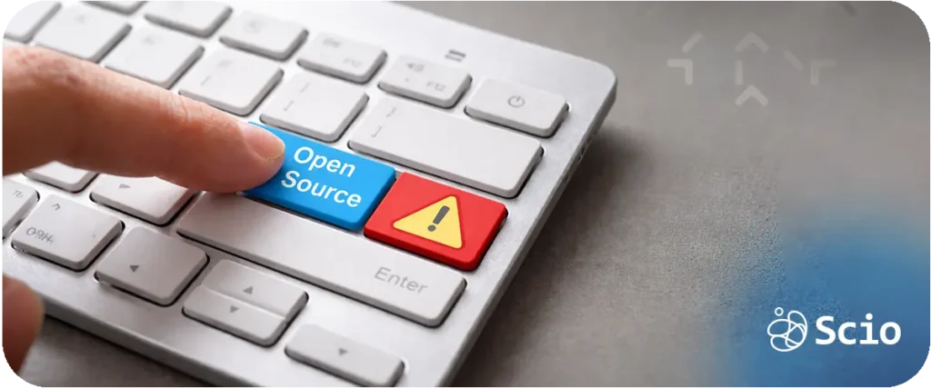 ALT: Open source dependency risk in software supply chain with hidden transitive dependencies and security vulnerabilities in modern development