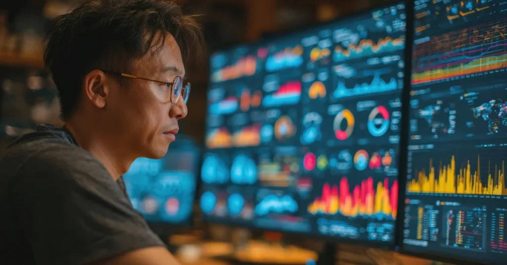 AI technical debt reduction: CTO reviewing a code modernization dashboard showing debt reduction progress across modules representing the new economics of using AI to make specific technical debt work cheaper to address